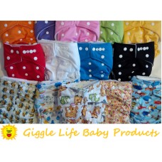 36x Giggle Life Baby Optimize Cloth Diapers, 36x Four Layer Mixed Inserts & 2x Wet Bags